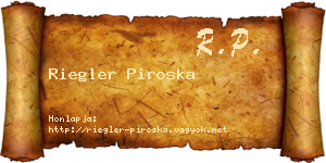 Riegler Piroska névjegykártya